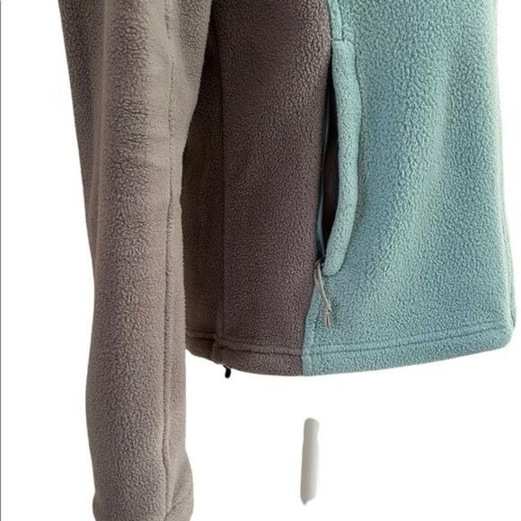 The North Face Khumbu Full Zip Up Pockets Fleece Jacket Teal Grey Small - Picture 5 of 9